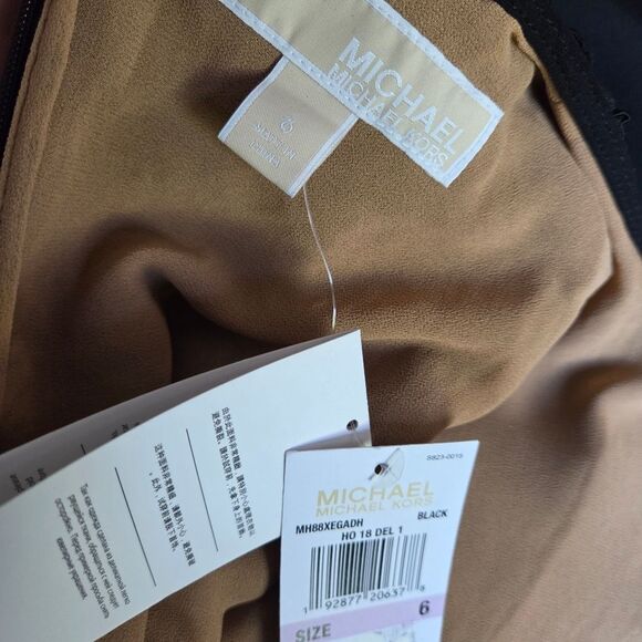 Michael Kors Black Lace Long Sleeve Round Neck Jumpsuit Women's Size 6 - Picture 10 of 12